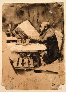 Hombre en el café de Lesser Ury
