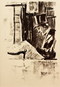 Lector de periódicos con sombrero de copa de Lesser Ury