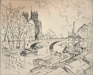 El Sena en Notre Dame, 1915 de Lester George Hornby