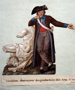 Revolución Francesa: “un vándalo, destructor de obras de arte”. Gouache de los hermanos Lesueur (siglo XVIII), Museo Carnavalet, París de Lesueur Brothers