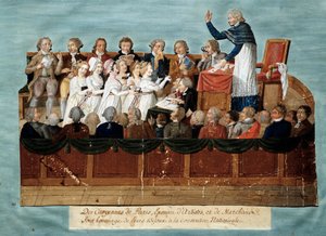 Revolución Francesa: “ciudadanos de París ofreciendo sus joyas a la Convención Nacional”. Ilustración de los hermanos Lesueur (siglo XVIII). 1792-1795. París, museo Carnavalet