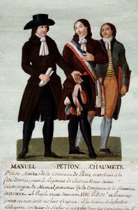 Revolución francesa: los revolucionarios Jerome Petion, Jacques Antoine Manuel y Pierre-Gaspard Chaumette de Lesueur Brothers