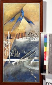 "Paisaje de invierno" Pintura de Lev Alexandrovich Bruni (1894-1948) 1918 Colección privada de Lev Aleksandrovitc Bruni