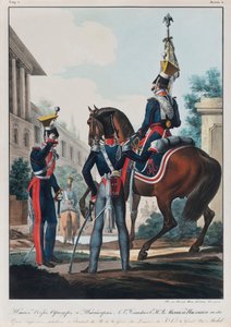 Jefes de Estado Mayor del Regimiento de Ulanos Gran Duque Miguel Pavlovich de Rusia, 1830s de Lev Alexandrovich Belousov