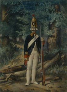 Granadero del Regimiento Preobrazhensky en 1800, década de 1840 de Lev Alexandrovich Belousov