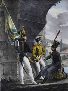 Podpraporshchik, Tamborilero y Cornetista del Regimiento de la Guardia de Finlandia, 1829
