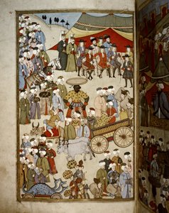 IMPERIO OTOMANO: El bazar de Estambul, c.1720 (miniatura) de Levni Levni