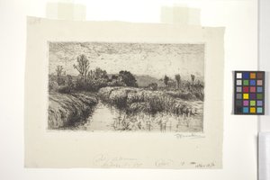 Tarde en marzo, Schleissheim, Baviera (aguafuerte)