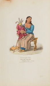 TA-MA-KAKE-TOKE o la mujer que habló primero; una mujer chippeway (de luto), de The Aboriginal Portfolio.