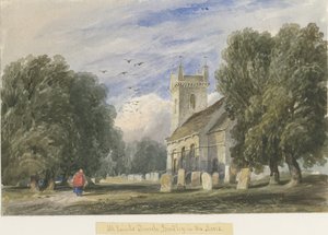 Iglesia de Bradley-in-the-Moors: pintura en acuarela, nd [c1830-1840]