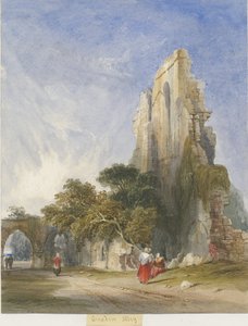 Croxden Abbey: acuarela, nd [c1830-1840] (pintura) de Lewis John Wood