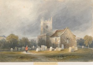 Iglesia de la cascada: pintura en acuarela, nd [c1830-1840] de Lewis John Wood