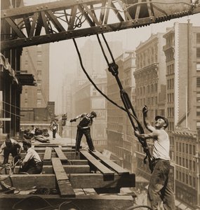 Trabajadores de la construcción del Empire State Building, c.1930