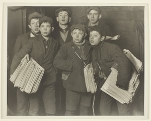 Newboys, Puente de Brooklyn de Lewis Wickes Hine