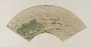 Campos de arroz con garzas, dinastía Qing, 1741