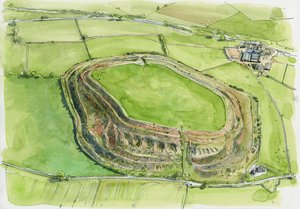 Old Oswestry (acuarela sobre papel) de Liam Wales
