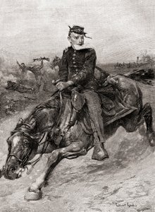 Un mensajero durante la Guerra Civil Americana, de The Century Magazine, publicado 1887 (grabado) de Unbekannt Unbekannt