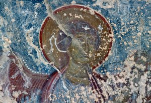 Ángel, fresco en la iglesia de Panagia, Rodovani, Creta, Grecia de Unbekannt Unbekannt