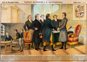 Carlo Alberto jurando la Constitución, 14 de marzo