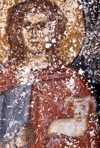 Cristo, fresco en la iglesia bizantina de Sotiras Christos, Vlithias, Creta, Grecia de Unbekannt Unbekannt