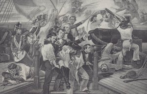 Muerte de James Lawrence (litografía) de Unbekannt Unbekannt