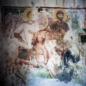Fresco en iglesia bizantina en Mournies, Creta, Grecia de Unbekannt Unbekannt