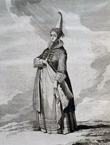 Mujer islandesa, grabado de Viaje en el Mar del Norte entre 1767 y 1768 por Yves-Joseph de Kerguelen-Tremarec (1734-1797) de Unbekannt Unbekannt