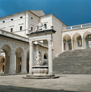 Italia, Región de Lacio, Provincia de Frosinone, Cassino, Abadía de Monte Cassino, escalera principal y pozo de Unbekannt Unbekannt