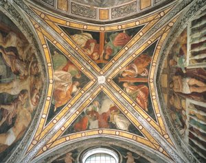 Italia, Región de Lombardía, Milán, Bóveda de la Capilla de Santa Corona en la iglesia de Santa Maria delle Grazie