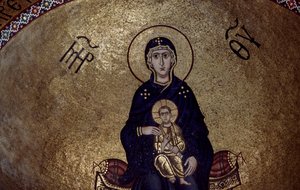 Mosaico de la Virgen María del interior del Monasterio de Hosios Loukas, Grecia, fundado a principios del siglo X de Unbekannt Unbekannt