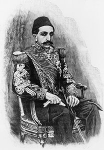 Retrato de Abdul Hamid II, 34º Sultán del Imperio Otomano, grabado de Unbekannt Unbekannt