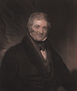 Retrato del dramaturgo inglés Thomas Morton (1764-1838), grabado por W Hunt