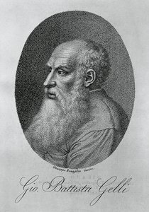 Retrato de Giovan Battista Gelli (1498-1563), filósofo, escritor y erudito italiano, grabado por Giuseppe Benaglia (ca 1796-ca 1830) de Unbekannt Unbekannt