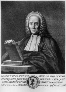 Retrato de Giuseppe Averani, conocido como Averanus (1662-1738), jurista y naturalista italiano, grabado de Serie di ritratti d 