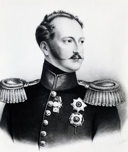 Retrato de Nicolás I Romanov (1796-1855), Zar de Rusia de 1825 a 1855, grabado de Unbekannt Unbekannt