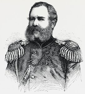 Retrato de Nikolai Obruchev (1830-1904), general ruso, grabado de Unbekannt Unbekannt