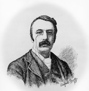 Retrato de Sir Charles Villiers Stanford (1852-1924), compositor y director irlandés, grabado de Unbekannt Unbekannt