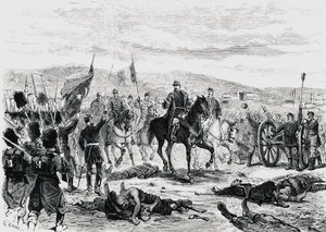 El príncipe Carol de Rumania inspeccionando las tropas después de la cuarta batalla de Pleven, guerra ruso-turca de Unbekannt Unbekannt