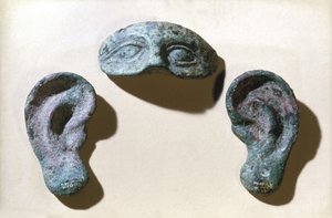 Ojos y oídos votivos romanos, bronce, 200 a.C.-100 d.C. de Unbekannt Unbekannt