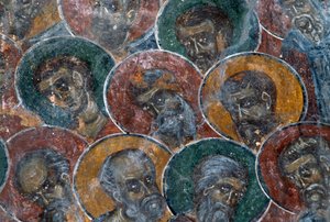 Santos, fresco en el techo de la iglesia de Agia Paraskevi, Anisaraki, Creta, Grecia de Unbekannt Unbekannt
