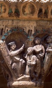 España, Navarra, Estella, Claustro de la Iglesia de San Pedro de la Rúa, capitel