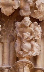 España, Navarra, Ujué, Iglesia de Santa María, detalle arquitectónico de Unbekannt Unbekannt