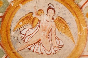 Siria, Palmira, Valle de las Tumbas, Fresco hipogeo de ángel en la tumba de los tres hermanos
