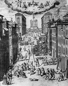 La peste en Milán en 1630, grabado, Italia de Unbekannt Unbekannt