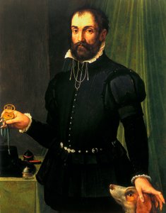 Retrato de un hombre sosteniendo un reloj, c 1558