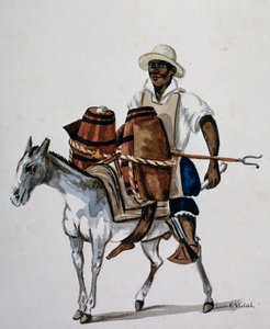 Joven mestizo peruano con su mula