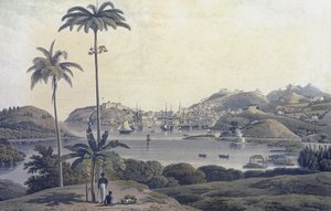 Vista de la ciudad de San Jorge en la isla de Granada, tomada desde la finca Belmont, grabado por William Daniell, c.1810 de Lieutenant Colonel J. Wilson