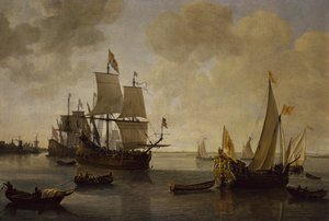 El yate estatal del príncipe Guillermo II de Orange con otros barcos de Lieve Verschuier