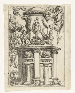 Edificio redondo con cabeza de jabalí arriba a la izquierda Divertimenti di Livio Meus (título de la serie) de Lieven Mehus