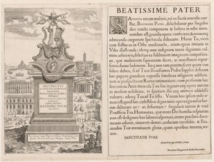 Frontispiece from "Prospectus Locurum Urbis Romae Insign[ium]" de Lievin Cruyl